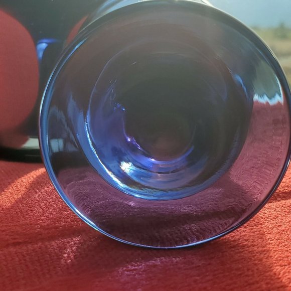 Libbey Dining Vintage 4 Libbey Indigo Blue Stemmed Wine Glasses